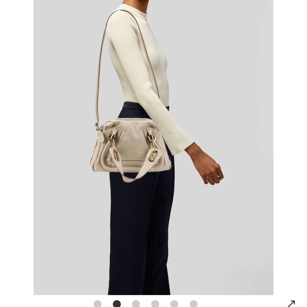 Authentic CHLOE PARATY - Cream Leather Shoulder Bag with Silver Accents - Picture 11 of 16